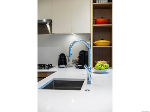 #502-1033 Cook St, Victoria, BC - Indoor Photo Showing Kitchen With Double Sink
