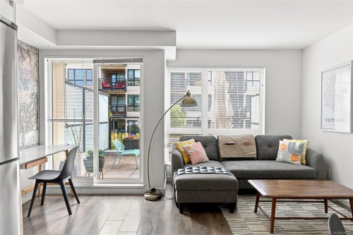 #215-517 Fisgard St, Victoria, BC - Indoor Photo Showing Living Room
