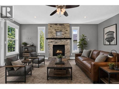 1218 Orizaba Court, Prince George, BC - Indoor Photo Showing Living Room With Fireplace