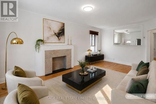 521 Glen Park Avenue, Toronto, ON - Indoor Photo Showing Living Room With Fireplace