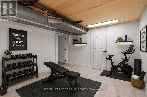 Virtually staged gym - 308 Reynolds Road, London South (South B), ON - Indoor Photo Showing Gym Room