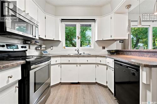 111 Minot Drive, Regina, SK - Indoor Photo Showing Kitchen With Double Sink