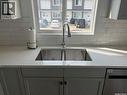 35 4850 Harbour Landing Drive, Regina, SK  - Indoor Photo Showing Kitchen With Double Sink 