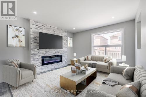 34 Meadowlark Drive, Brampton, ON - Indoor Photo Showing Living Room With Fireplace