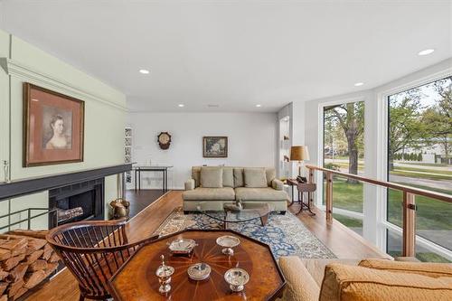 1324 Wellington Cr, Winnipeg, MB - Indoor Photo Showing Living Room With Fireplace