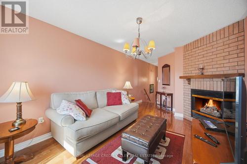 8 Pressed Brick Drive, Brampton, ON - Indoor Photo Showing Living Room With Fireplace