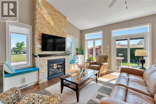1340 Aspenshore Avenue, Windsor, ON - Indoor Photo Showing Living Room With Fireplace