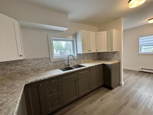 683 Mahon Street, New Waterford, NS - Indoor Photo Showing Kitchen With Double Sink