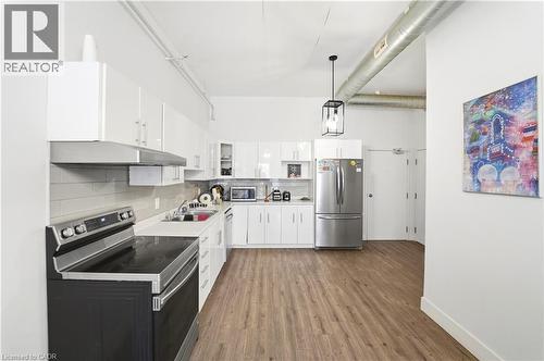 150 Colborne Street Unit# 204, Brantford, ON - Indoor Photo Showing Kitchen With Upgraded Kitchen