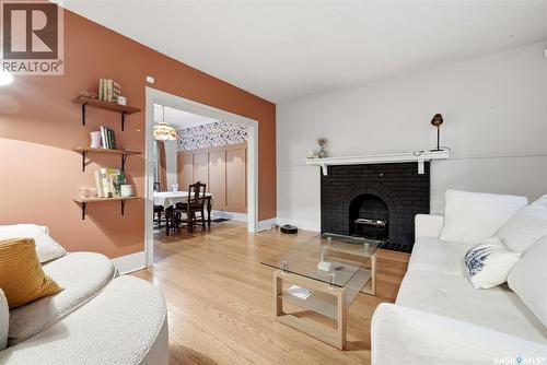 2273 Cameron Street, Regina, SK - Indoor Photo Showing Living Room With Fireplace