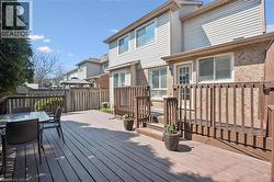 Spacious multi-level wood deck with integrated steps - 