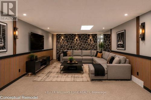 Rec room virtual remodel - 2138 Falmouth Terrace, Burlington, ON - Indoor Photo Showing Other Room