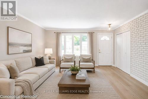 Virtual update of living room - 2138 Falmouth Terrace, Burlington, ON - Indoor Photo Showing Living Room