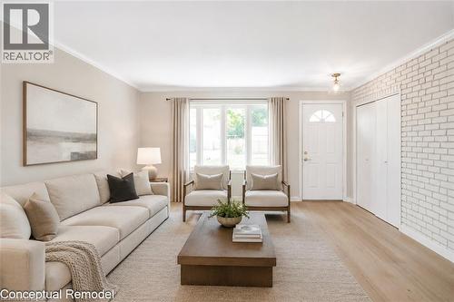 Virtual update of living room - 2138 Falmouth Terrace, Burlington, ON - Indoor Photo Showing Living Room