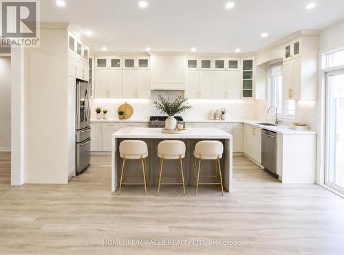 Virtually Staged - 71 Skyvalley Drive, Brampton, ON - Indoor Photo Showing Kitchen With Upgraded Kitchen