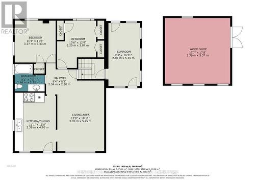 Main floor plan and detached work shop. - 5 Queen Street, Smiths Falls, ON - Other