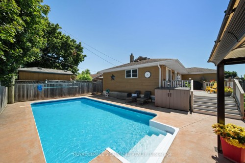 1037 Clare Avenue, Cambridge, ON - Outdoor With In Ground Pool With Deck Patio Veranda With Backyard With Exterior