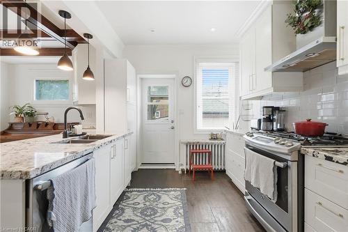 37 Connaught Avenue S, Hamilton, ON - Indoor Photo Showing Kitchen With Double Sink