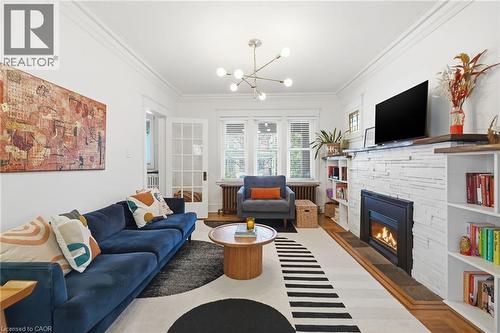 37 Connaught Avenue S, Hamilton, ON - Indoor Photo Showing Living Room With Fireplace
