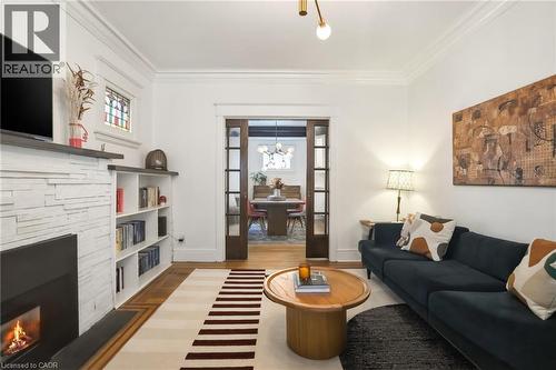 37 Connaught Avenue S, Hamilton, ON - Indoor Photo Showing Living Room With Fireplace
