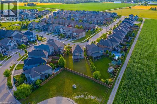 Aerial perspective showcasing a residential community with varied architectural styles - 537 Millstream Drive, Waterloo, ON -  With View