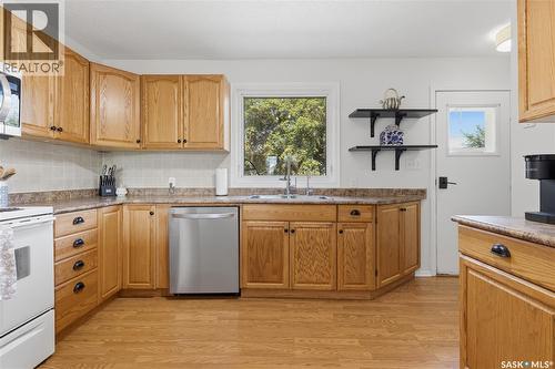 215 Margaret Street, Bulyea, SK - Indoor Photo Showing Kitchen With Double Sink