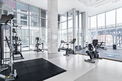 Exercise Room - 422-365 Rue St-André, Montréal (Ville-Marie), QC - Indoor Photo Showing Gym Room