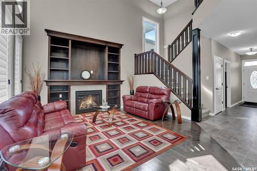 3826 Goldfinch Way, Regina, SK - Indoor With Fireplace