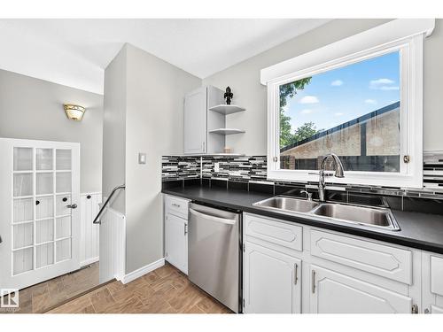 3615 10 Av Nw, Edmonton, AB - Indoor Photo Showing Kitchen With Double Sink