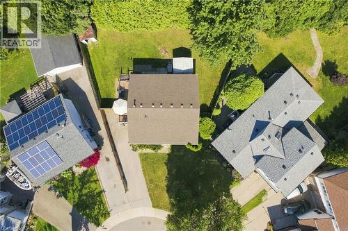 Aerial perspective of a property featuring a tan shingle roof - 46 Brett Court, Hamilton, ON - Outdoor With View