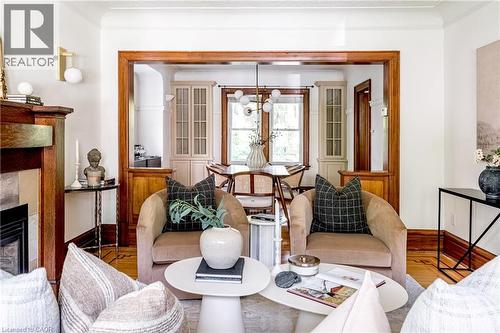 100 Dalewood Crescent, Hamilton, ON - Indoor Photo Showing Living Room With Fireplace