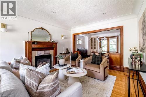 100 Dalewood Crescent, Hamilton, ON - Indoor Photo Showing Living Room With Fireplace