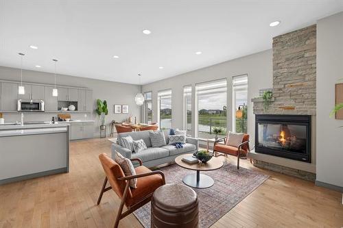 46 Stan Bailie Dr, Winnipeg, MB - Indoor Photo Showing Living Room With Fireplace