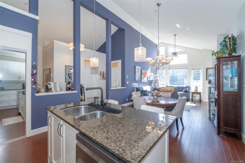 #402-3210 Jacklin Rd, Langford, BC - Indoor Photo Showing Kitchen With Double Sink With Upgraded Kitchen