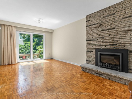 162 Bathgate Drive, Toronto, ON - Indoor Photo Showing Living Room With Fireplace