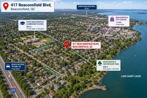 Aerial View - 417 Boul. Beaconsfield, Beaconsfield, QC - Outdoor With Body Of Water With View