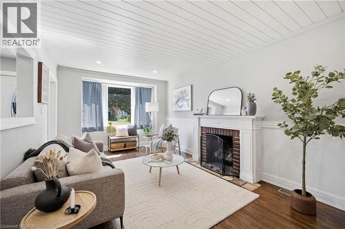 47 Brucedale Avenue E, Hamilton, ON - Indoor Photo Showing Living Room With Fireplace