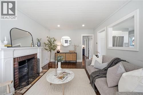 47 Brucedale Avenue E, Hamilton, ON - Indoor Photo Showing Living Room With Fireplace