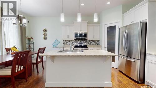 2632 Makowsky Crescent, Regina, SK - Indoor Photo Showing Kitchen With Stainless Steel Kitchen With Double Sink With Upgraded Kitchen