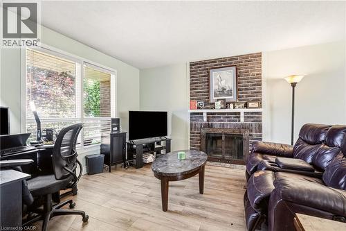 4 Eileen Street, Waterdown, ON - Indoor Photo Showing Living Room With Fireplace