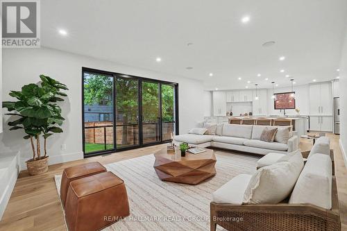 Open-concept great room. - 218 Woodland Avenue, Ottawa, ON - Indoor Photo Showing Living Room