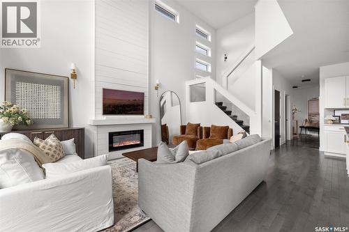 5196 Aviator Crescent, Regina, SK - Indoor Photo Showing Living Room With Fireplace