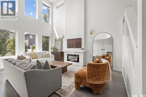 5196 Aviator Crescent, Regina, SK - Indoor Photo Showing Living Room With Fireplace