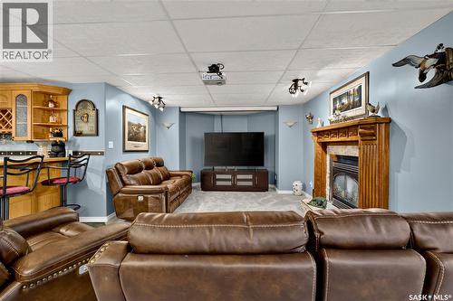 Schapansky Acreage, Tisdale Rm No. 427, SK - Indoor Photo Showing Living Room With Fireplace