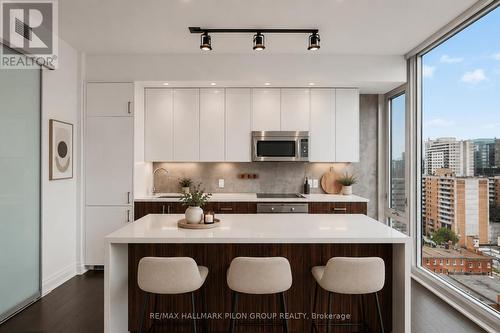 Virtually Staged - 1512 - 300 Lisgar Street, Ottawa, ON - Indoor Photo Showing Kitchen With Upgraded Kitchen