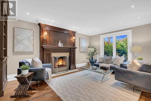 3650 Baird Court, Mississauga, ON - Indoor Photo Showing Living Room With Fireplace