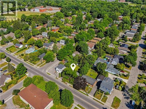 Aerial view showcasing this tree-lined residential property nestled within an established neighborhood - 356 Thompson Road, London, ON - Outdoor With View