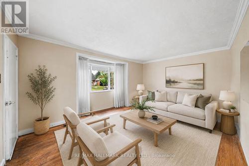 Virtually staged - 27 Sunray Crescent, Toronto, ON - Indoor Photo Showing Living Room
