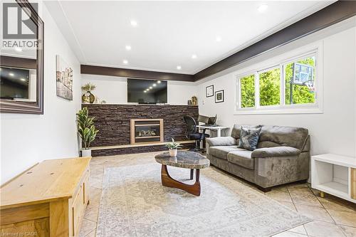 364 Fennell Avenue W, Hamilton, ON - Indoor Photo Showing Living Room With Fireplace