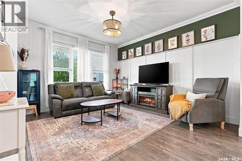 431 Eaton Lane, Saskatoon, SK - Indoor Photo Showing Living Room With Fireplace
